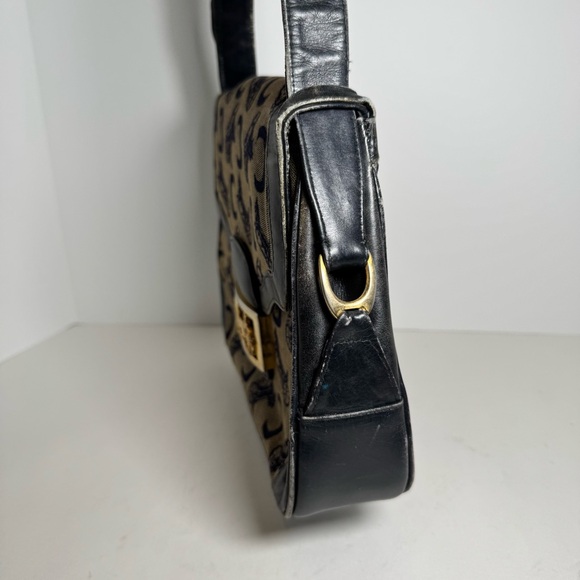 Celine Vintage Canvas Leather Crossbody Bag Purse - Picture 8 of 12